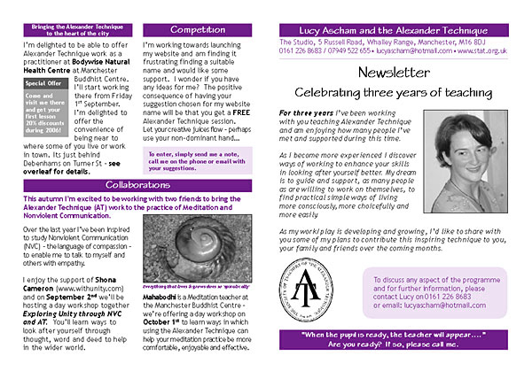 Newsletter outside page