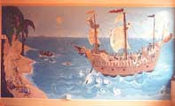 Mural: Galleon at sea